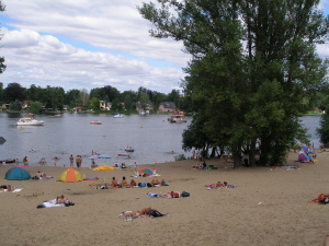 pláž u jezera Kleine Müggelsee